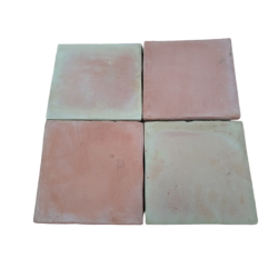 Carrelage Tomette Moulé Main Paille rosé 25x25x2 cm | carrelage pierre naturelle