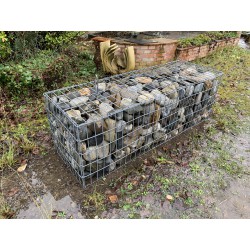 Gabion 1x0.5x0.5 m pré-rempli galets de Garonne