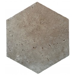 Dalle en Travertin Turc Hexagone de 30 cm MIX 1er choix (beige nuancé)