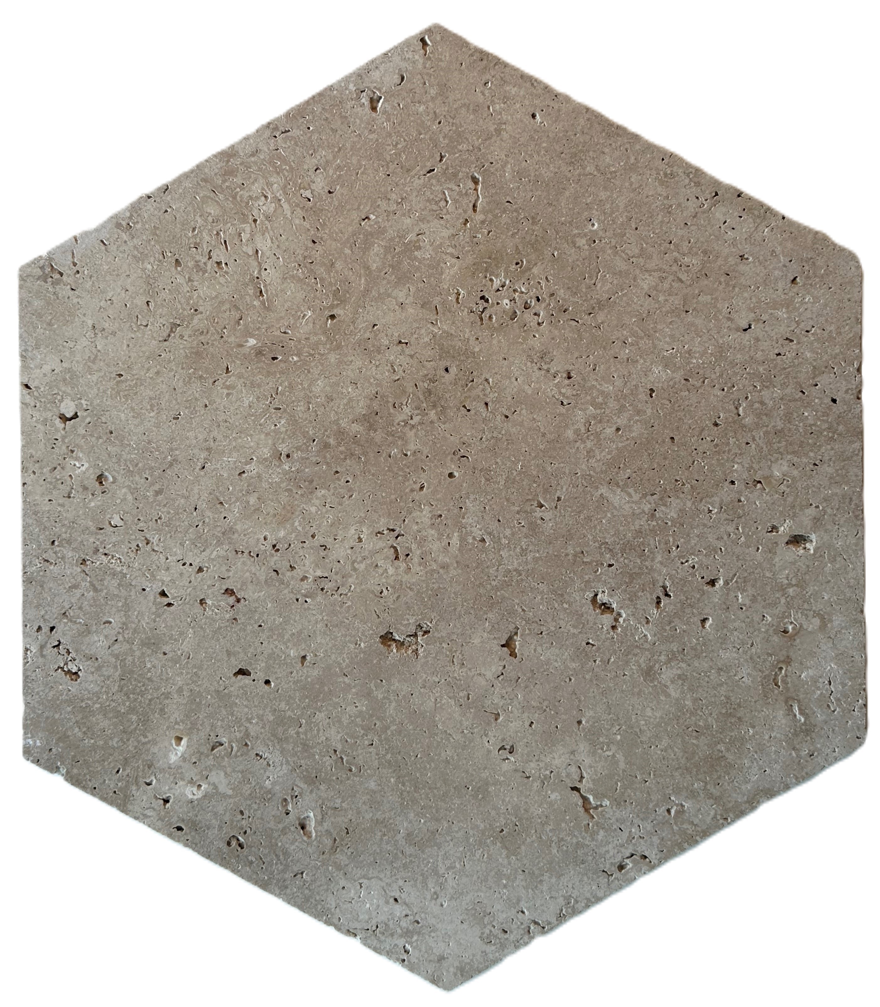 Dalle en Travertin Turc Hexagone de 30 cm MIX 1er choix (beige nuancé)