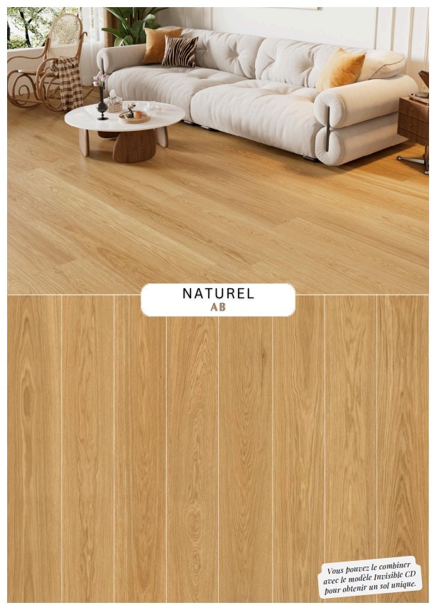 Parquet Contrecollé chêne vernis naturel Mat choix AB 14x190 mm